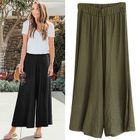 Plus Size Loose Fit Wide Leg Pants Lightweight Cotton Linen Blend Casual Summer Wear