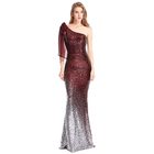 Evening Dress for Women One Shoulder Sequin Long Gown Summer Party or Ball