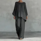Womens Casual Batwing Sleeve Loose Fit Jumpsuit in Solid Colors for Spring Wholesale factory direct