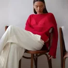 Hollow Knit Sweater Lightweight Sheer Round Neck Long Sleeve Autumn Fashion for Women Wholesale Available
