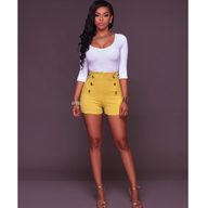 High Waist Button Zipper Shorts for Women Casual Fit Lightweight Fabric Summer Wear