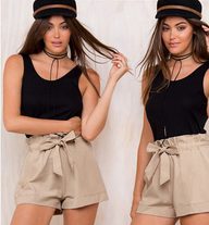 Womens Casual Shorts Belted Design Comfortable Fit Summer Wear fast shipping customizable