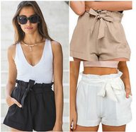Womens Casual Shorts Belted Design Comfortable Fit Summer Wear fast shipping customizable