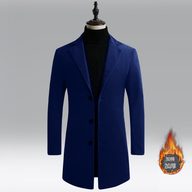 Mens Wool Blend Overcoat Slim Fit Mid Length Warm Lined Available in Dark Gray Light Gray Navy Blue Khaki Wholesale
