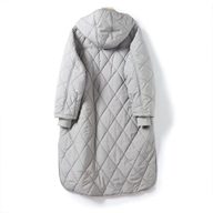 Hooded Longline Quilted Cotton Coat for Women Loose Fit Warm Winter Jacket Casual Everyday Wear