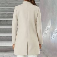 Elegant Wool Blend Coat for Women Slim Fit Long Sleeve Autumn Winter Fashion low MOQ