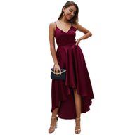 Summer Womens A Line Dress Sleeveless Short Front Long Back Solid Color Elegant Evening Wear