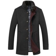 Mens Wool Blend Overcoat Thickened Warm Jacket Casual Winter Outerwear custom packaging