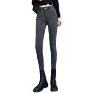 High Waist Black Skinny Jeans for Women Stretch Fabric Slim Fit Pencil Pants Spring Autumn Wear
