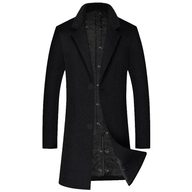 Mens Overcoat Mid Length Wool Blend Trench Coat Business Casual Style Available in Multiple Sizes Wholesale