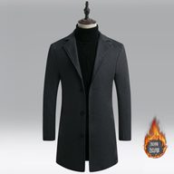 Mens Wool Blend Overcoat Slim Fit Mid Length Warm Lined Available in Dark Gray Light Gray Navy Blue Khaki Wholesale