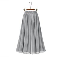 Wide Leg Chiffon Pants for Women Comfortable Loose Fit with Elastic Waist Summer Casual Wear