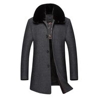 Mens Long Woolen Overcoat Warm Lined Fabric Winter Outerwear custom packaging