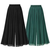 Wide Leg Chiffon Pants for Women Comfortable Loose Fit with Elastic Waist Summer Casual Wear