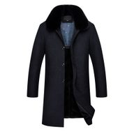 Mens Wool Overcoat Mid Length Large Size Winter Outerwear for Seniors custom packaging