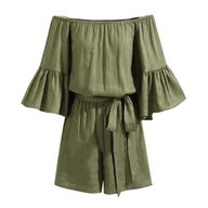Summer Womens Ruffle Jumpsuit Off Shoulder Design Plus Size Available Wholesale Ready to Ship