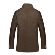 Mens Wool Blend Overcoat Warm Lined with Fur Collar Casual Business Style custom packaging