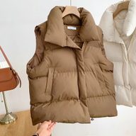 Womens Down Vest Jacket Stylish Stand Collar Sleeveless Design Autumn Winter Fashion