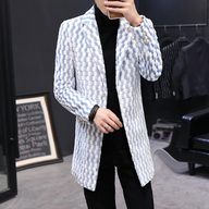 Mens Slim Fit Plaid Overcoat Faux Fur Fabric Stylish Winter Outerwear customizable