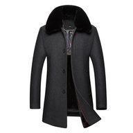Mens Long Woolen Overcoat Warm Lined Fabric Winter Outerwear custom packaging