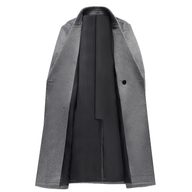 Mens Wool Overcoat Double Breasted Long Design Casual Fit Available in Black Gray and Gray Coffee Wholesale