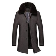 Mens Long Woolen Overcoat Warm Lined Fabric Winter Outerwear custom packaging