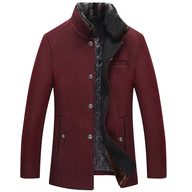 Mens Wool Overcoat Slim Fit Thickened with Fleece Lining Winter Casual Wear bulk order