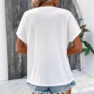 Summer Womens Fashion T Shirt Solid Color Button Detail Short Sleeve Casual Wear for Everyday Wholesale Availabl