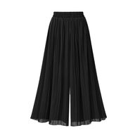 Wide Leg Chiffon Pants for Women Comfortable Loose Fit with Elastic Waist Summer Casual Wear