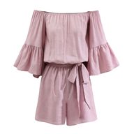 Summer Womens Ruffle Jumpsuit Off Shoulder Design Plus Size Available Wholesale Ready to Ship