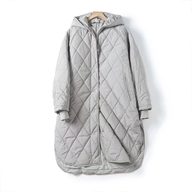 Hooded Longline Quilted Cotton Coat for Women Loose Fit Warm Winter Jacket Casual Everyday Wear