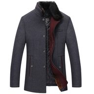 Mens Wool Overcoat Slim Fit Thickened with Fleece Lining Winter Casual Wear bulk order