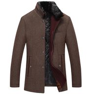 Mens Wool Overcoat Slim Fit Thickened with Fleece Lining Winter Casual Wear bulk order