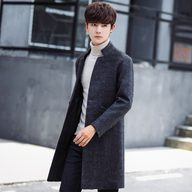 Mens Wool Overcoat Slim Fit Mid Length Stand Collar Casual Jacket Autumn Winter Collection