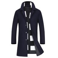 Mens Slim Fit Overcoat with Scarf Stylish Autumn Design Perfect for Casual and Formal Occasions