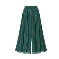 Wide Leg Chiffon Pants for Women Comfortable Loose Fit with Elastic Waist Summer Casual Wear