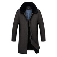 Mens Wool Overcoat Mid Length Large Size Winter Outerwear for Seniors custom packaging