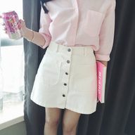 High Waist A Line Denim Skirt for Women Slim Fit with Dual Pockets Casual Summer Style