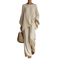Womens Casual Batwing Sleeve Loose Fit Jumpsuit in Solid Colors for Spring Wholesale factory direct