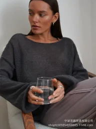 Hollow Knit Sweater Lightweight Sheer Round Neck Long Sleeve Autumn Fashion for Women Wholesale Available