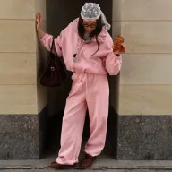 Womens Casual Cotton Blend Oversized Workwear Hoodie and Pants Set Comfortable Stylish Versatile Perfect for