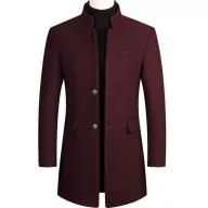 Mens Fashion Wool Blend Overcoat Mid Length Available in Multiple Colors and Sizes Wholesale Supply