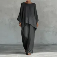 Womens Casual Batwing Sleeve Loose Fit Jumpsuit in Solid Colors for Spring Wholesale factory direct