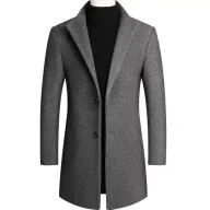 Mens Fashion Wool Blend Overcoat Mid Length Available in Multiple Colors and Sizes Wholesale Supply