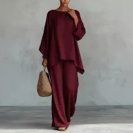 Womens Casual Batwing Sleeve Loose Fit Jumpsuit in Solid Colors for Spring Wholesale factory direct