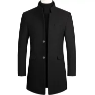 Mens Fashion Wool Blend Overcoat Mid Length Available in Multiple Colors and Sizes Wholesale Supply