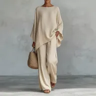 Womens Casual Batwing Sleeve Loose Fit Jumpsuit in Solid Colors for Spring Wholesale factory direct