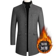 Mens Fashion Wool Blend Overcoat Mid Length Available in Multiple Colors and Sizes Wholesale Supply