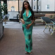 Bodycon Halter Dress V Neck Backless Fashionable Design Elegant Evening Wear Wholesale Available