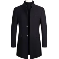 Mens Fashion Wool Blend Overcoat Mid Length Available in Multiple Colors and Sizes Wholesale Supply